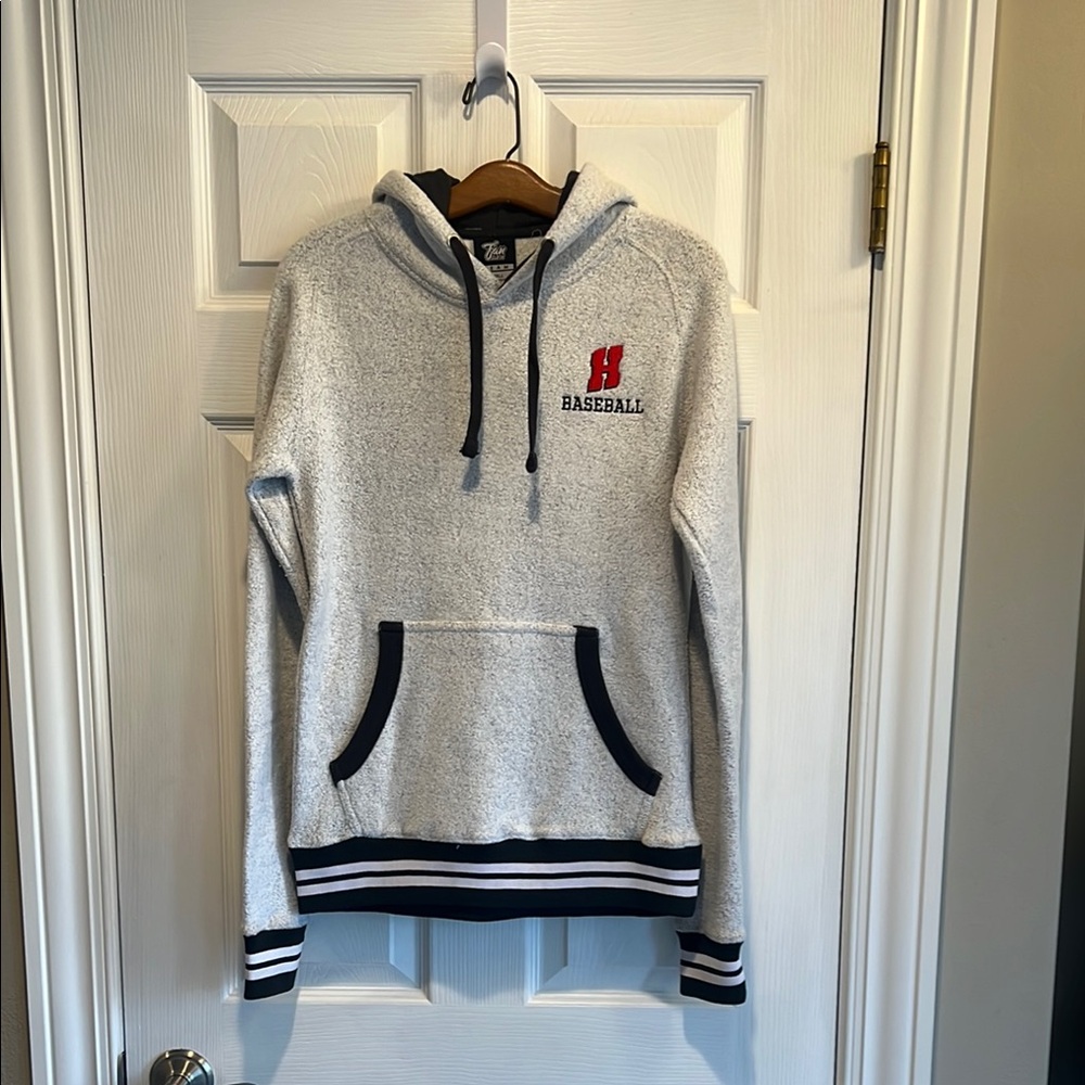 Women’s Gray Baseball H Hoodie with Black Accents